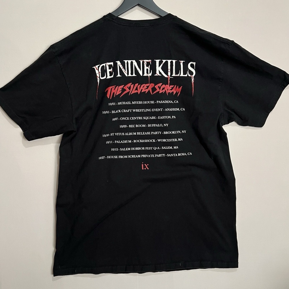 Official Ice Nine Kills INK Tour Merch XL T-Shirt The Silver Scream Skull VHS - Picture 7 of 9